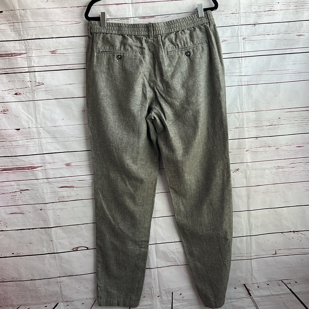 Banana Republic Olive Gray Linen-Blend Men’s Dress Pants - Picture 4 of 5